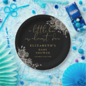 Een beetje Boo Gothische bloemige baby shower Papieren Bordje (Feest)