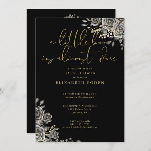 Een beetje Boo Gotische QR-code All In One Baby Sh Kaart (Voorkant / Achterkant)