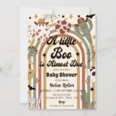 Een beetje Boo Groovy Cactus Halloween Baby shower Kaart (Voorkant)