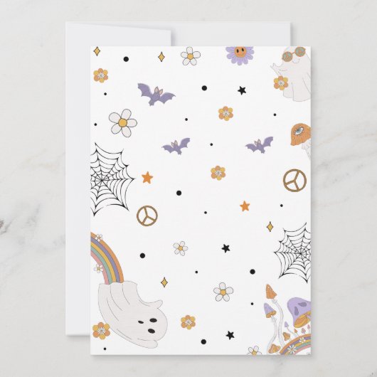 Een beetje Boo Groovy Rainbow Halloween Baby showe Kaart (Achterkant)