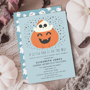 Een beetje Boo Halloween Baby shower Boy Invitatio Kaart