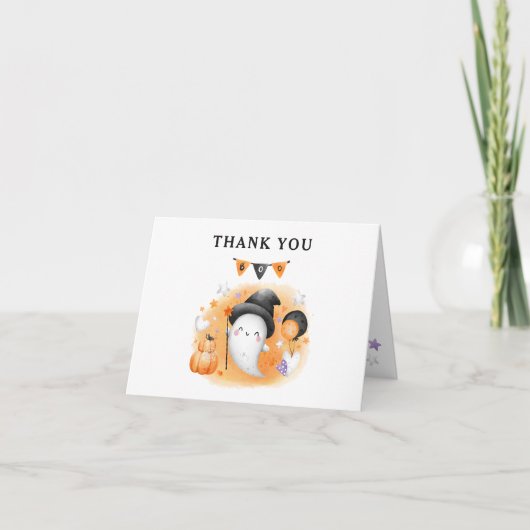 Een beetje Boo Halloween Baby shower Dank je kaart (Voorkant)