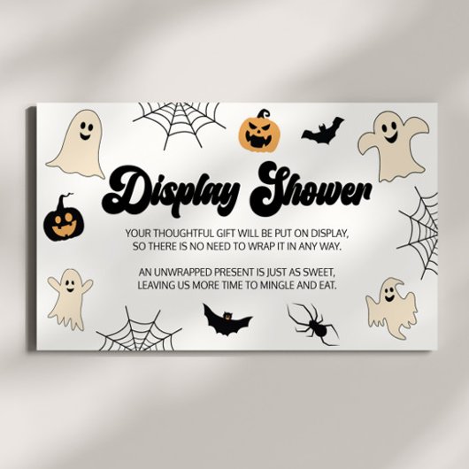 Een beetje Boo Halloween Baby shower Display Showe Informatiekaartje
