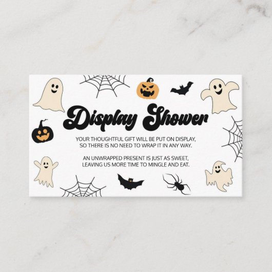 Een beetje Boo Halloween Baby shower Display Showe Informatiekaartje (Voorkant)