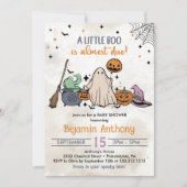 Een beetje Boo Halloween Baby shower Party Kaart (Voorkant)