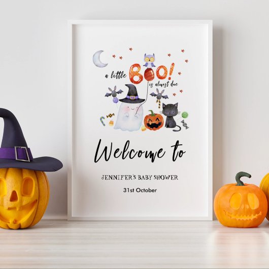 Een beetje Boo Halloween Baby shower Welkomstbord Poster