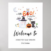 Een beetje Boo Halloween Baby shower Welkomstbord Poster (Voorkant)