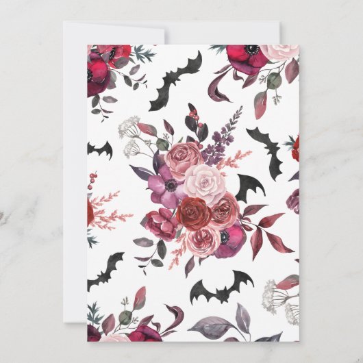 Een beetje Boo Halloween Flowers Baby shower Kaart (Achterkant)