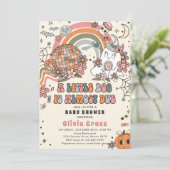 Een beetje Boo Halloween Ghost Retro Baby shower Kaart (Staand voorkant)