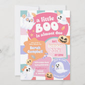 Een beetje Boo Halloween Groovy Baby shower Party Kaart (Voorkant)
