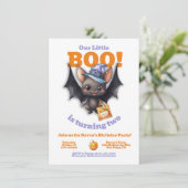 Een beetje Boo Halloween Leuke Vampier Bat Verjaar Kaart (Staand voorkant)