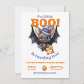 Een beetje Boo Halloween Leuke Vampier Bat Verjaar Kaart (Voorkant)