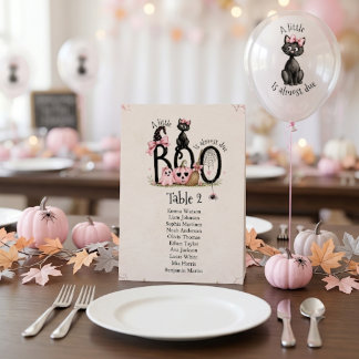Een beetje Boo Halloween Roze Kat Pompoen Spin Bab Kaart