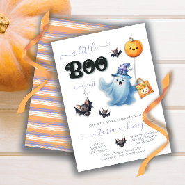 Een beetje Boo Halloween Waterverf Baby shower Kaart