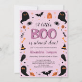Een beetje Boo Halloween Witch Baby shower Kaart (Voorkant)