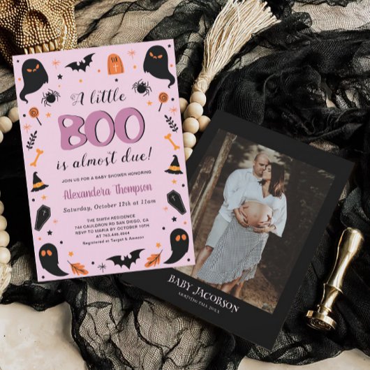 Een beetje Boo Halloween Witch Baby shower Kaart