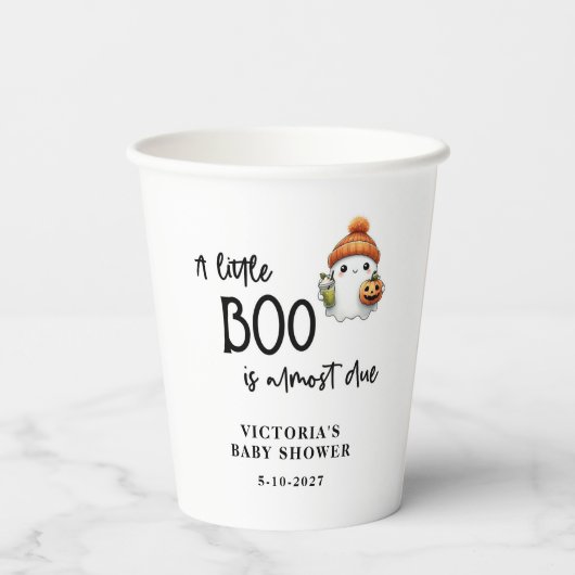 Een beetje Boo is bijna het gevolg van Baby shower Papieren Bekers (Achterkant)