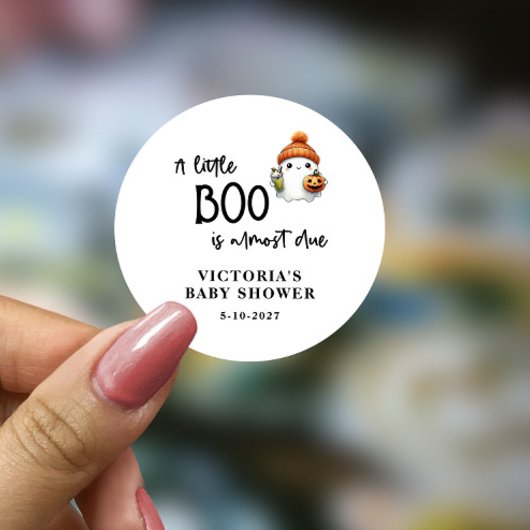 Een beetje Boo is bijna het gevolg van Baby shower Ronde Sticker