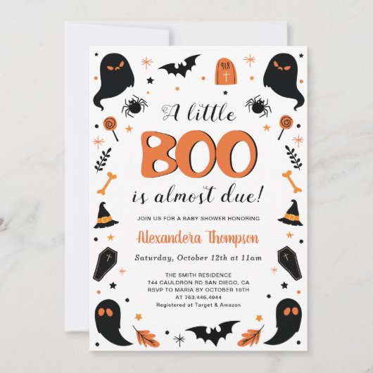 Een beetje Boo is bijna te wijten aan Halloween Ba Kaart (Voorkant)