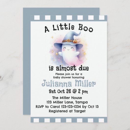 Een beetje Boo is bijna te wijten aan Schattige Gh Feestdagenkaart (Voorkant / Achterkant)