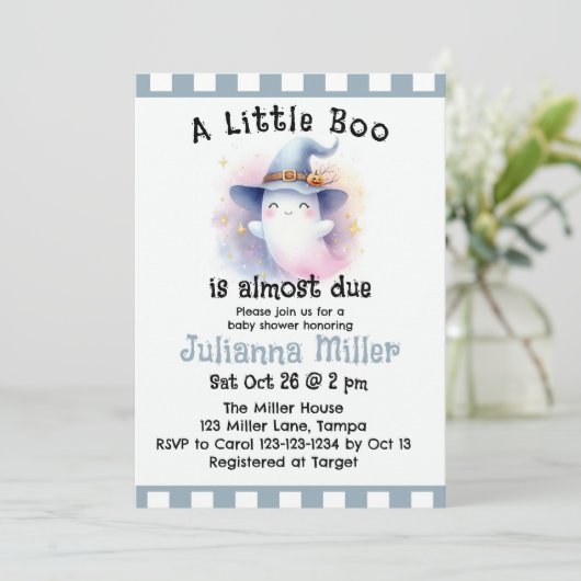 Een beetje Boo is bijna te wijten aan Schattige Gh Feestdagenkaart (Staand voorkant)