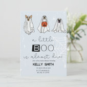 Een beetje Boo is bijna te wijten Boy Baby shower  Kaart (Staand voorkant)