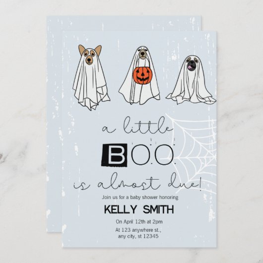 Een beetje Boo is bijna te wijten Boy Baby shower  Kaart (Voorkant / Achterkant)