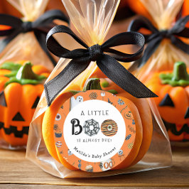 Een beetje Boo Oranje Baby shower Ronde Sticker