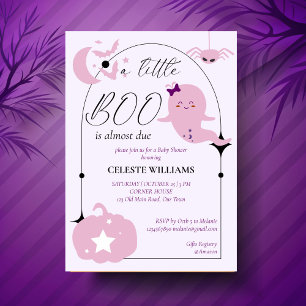 Een beetje boo pastel roze Halloween baby shower Kaart