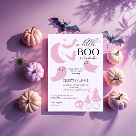 Een beetje boo pastel roze Halloween baby shower Kaart