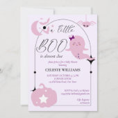 Een beetje boo pastel roze Halloween baby shower Kaart (Voorkant)