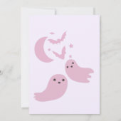 Een beetje boo pastel roze Halloween baby shower Kaart (Achterkant)