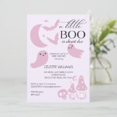 Een beetje boo pastel roze Halloween baby shower Kaart (Staand voorkant)
