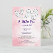 Een beetje Boo Pink Baby shower Invitation Kaart (Staand voorkant)