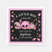 Een beetje Boo Pink & Black Halloween Baby shower Servet (Voorkant)