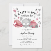 Een beetje Boo Pink & Grey Halloween Baby shower Kaart (Voorkant)