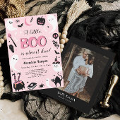 Een beetje Boo Pink Halloween Baby shower Kaart