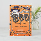 Een beetje boo polka stippen Halloween verjaardags Kaart (Staand voorkant)