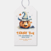 Een beetje boo pompoen schattig halloween Baby sho Cadeaulabel (Voorkant)