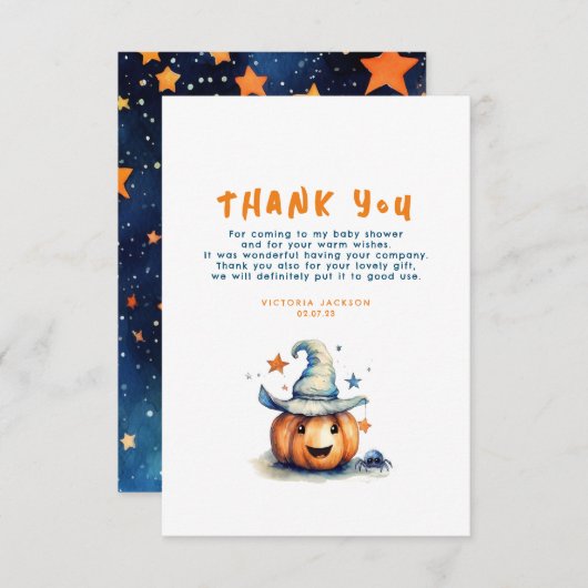Een beetje boo pompoen schattig halloween dank je bedankkaart (Voorkant / Achterkant)
