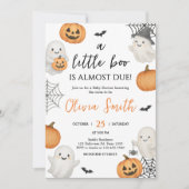 Een beetje Boo Pumpkin Halloween Baby shower Kaart (Voorkant)