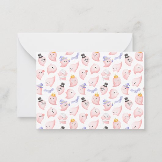 Een beetje boo roze Baby shower Ouderschap advies Notitiekaartje (Achterkant)