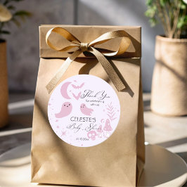 Een beetje boo roze Halloween baby shower gunst Ronde Sticker