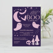 Een beetje boo roze Halloween baby shower Kaart (Staand voorkant)