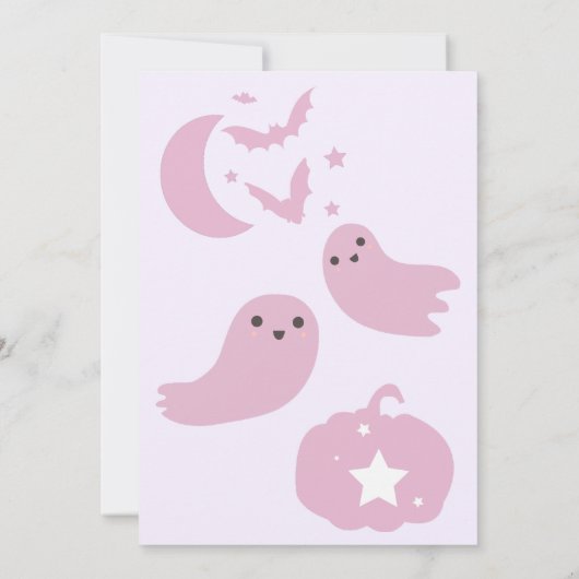 Een beetje boo roze Halloween baby shower Kaart (Achterkant)