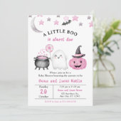 Een beetje Boo schattig Halloween Baby shower Kaart (Staand voorkant)