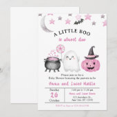 Een beetje Boo schattig Halloween Baby shower Kaart (Voorkant / Achterkant)
