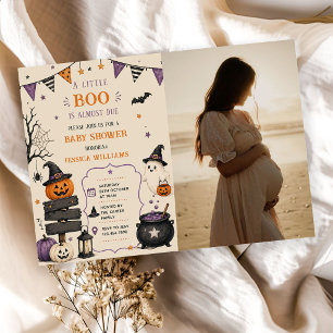 Een beetje Boo Schattige Geest Baby Shower Foto Kaart