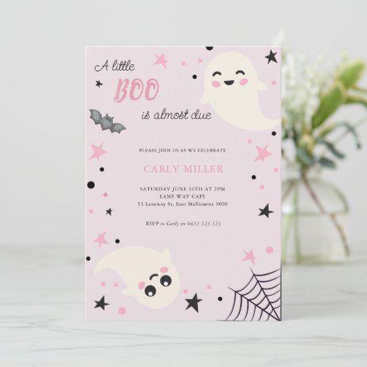 Een beetje Boo Schattigee Herfst Baby shower Kaart (Staand voorkant)