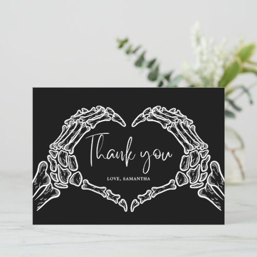 Een beetje boo schedel Halloween Baby shower Bedankkaart (Staand voorkant)